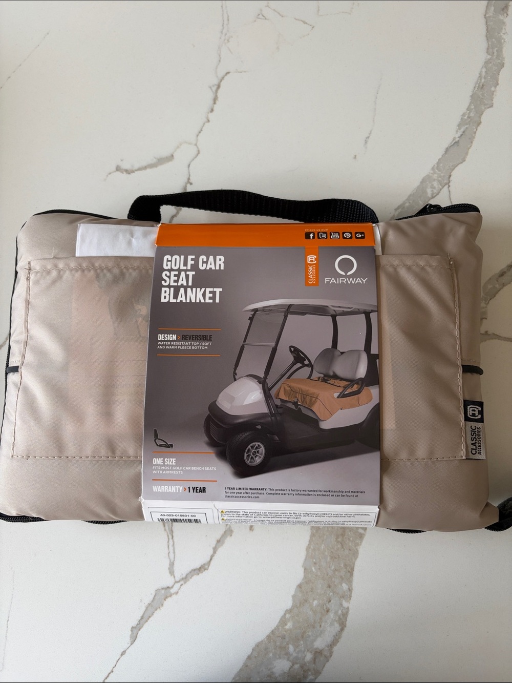 Golf Car Seat Blanket - Beige